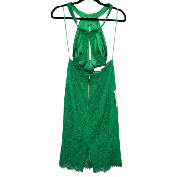 Bardot Fleur Halter Dress Fern Green Lace Sleeveless Open Back 6 - Picture 2 of 12